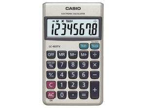 Calculadora Casio Basica Bolsillo TAX LC-403 TV-W