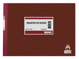 Libro Registro Socios 50 hj Oficio Buho 1850
